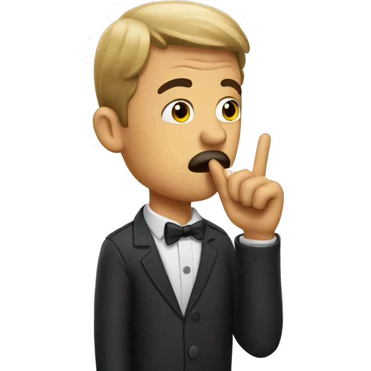 man finger on lips emoji