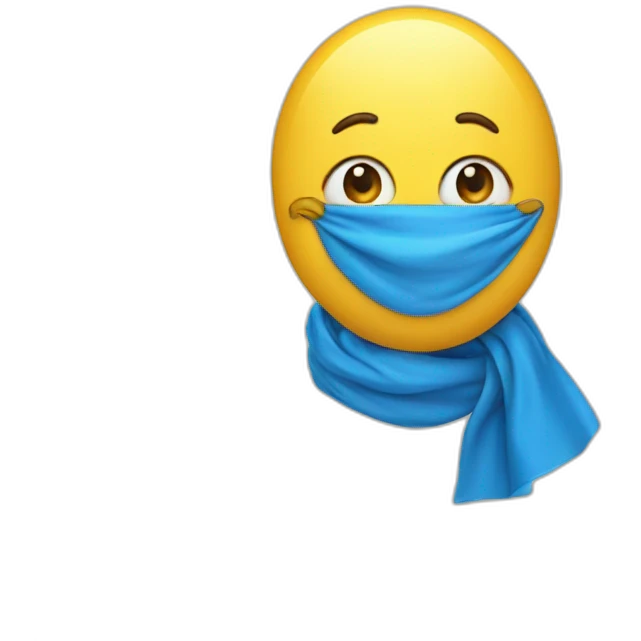 gelbes Herz mit blauem Schal emoji
