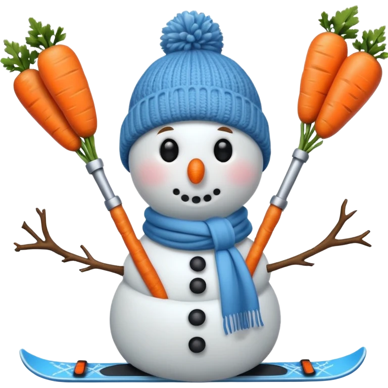 Snowman skiing emoji