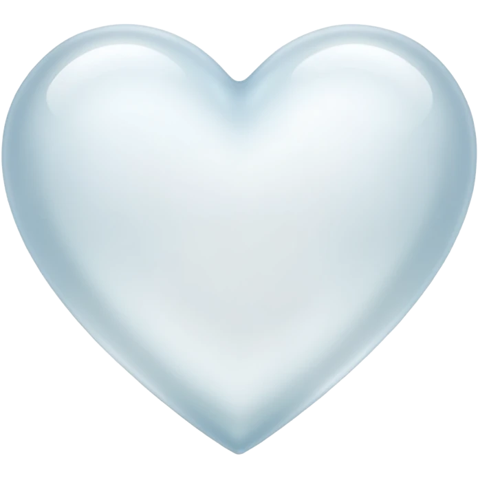 clear white heart with a frosted glass look emoji