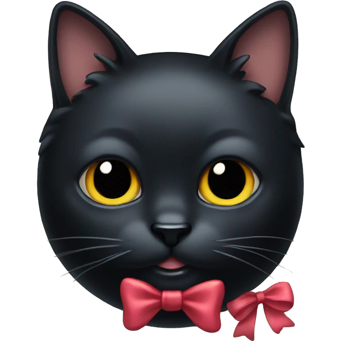 Black cat with a bow  emoji