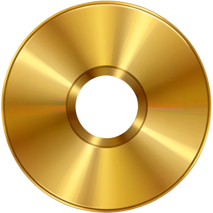gold CD with a larger scratch emoji
