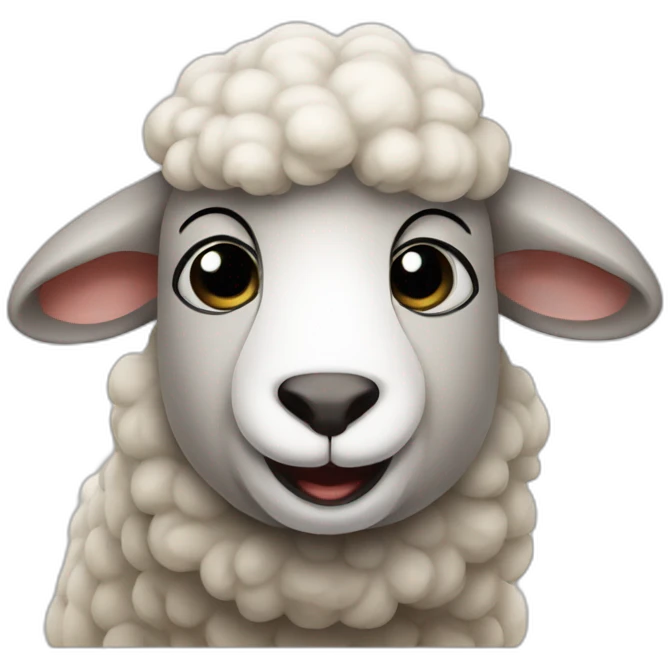 a sheep saying shhh emoji