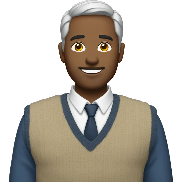 Man wearing sweater vest emoji
