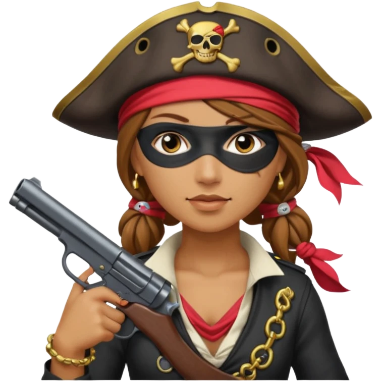 Lady Pirate With Gun. emoji