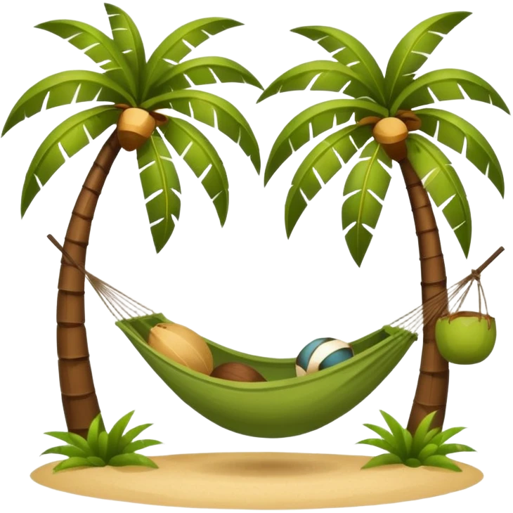 palm tree with coconuts and a hammock emoji