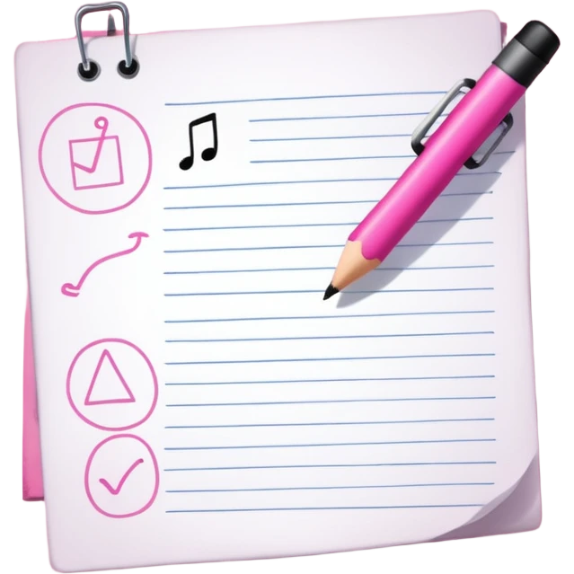 exam paper pink themed  emoji