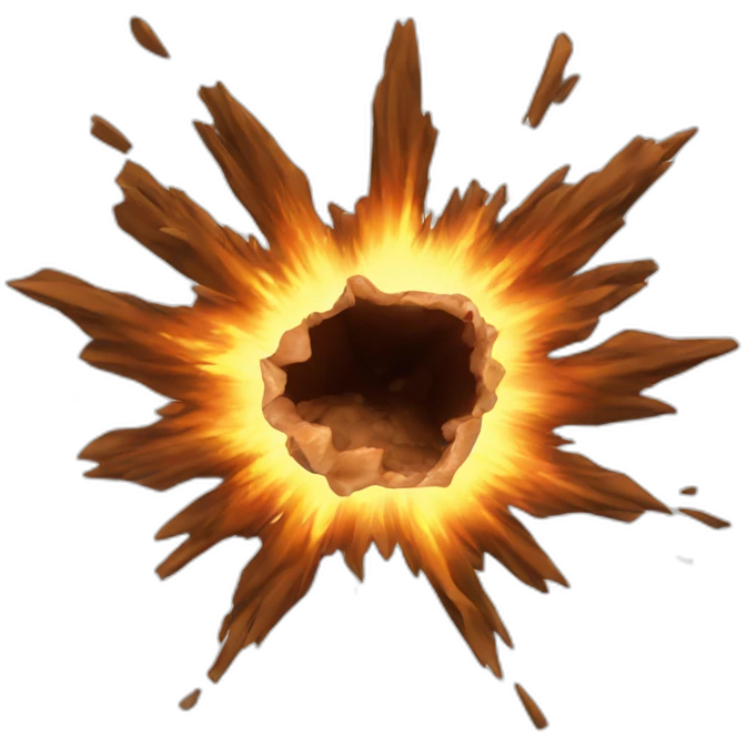 brown hog head boom explosion emoji