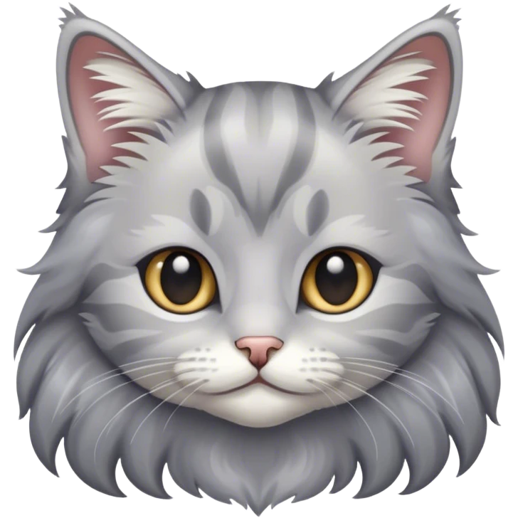 Grey variegated long-haired kitten emoji
