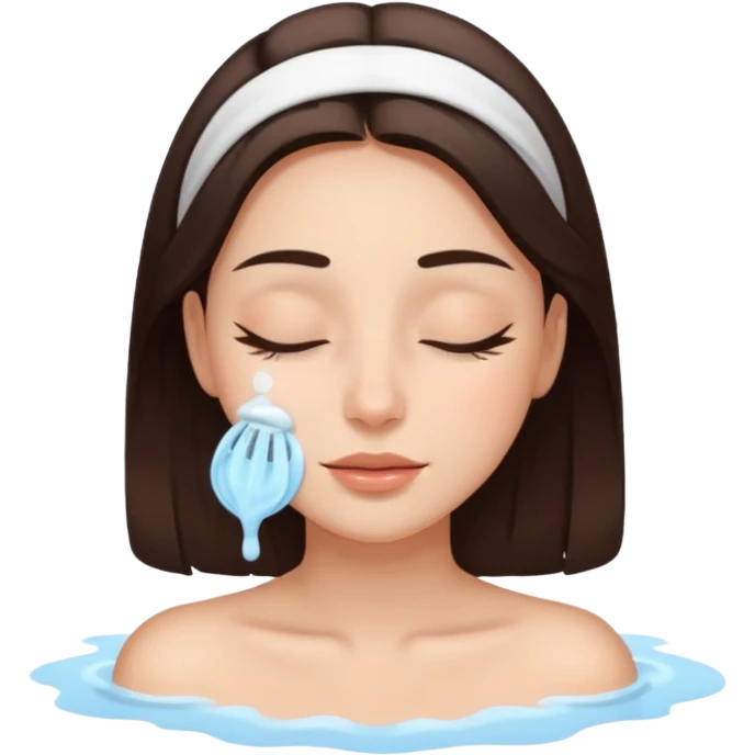 girl brunette getting a deep facial cleansing eyes closed emoji