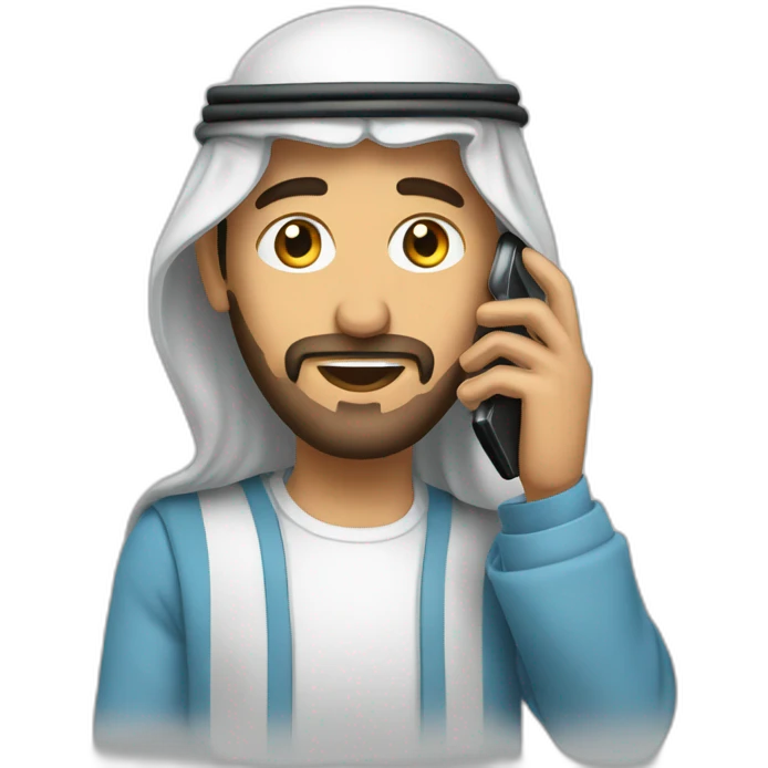 Un arabe qui vole un téléphone emoji