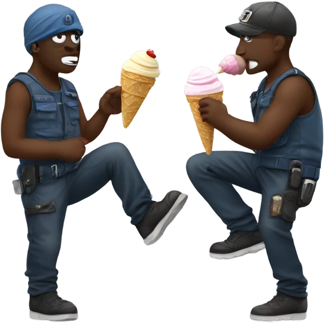 Robber Eating ice cream￼ emoji