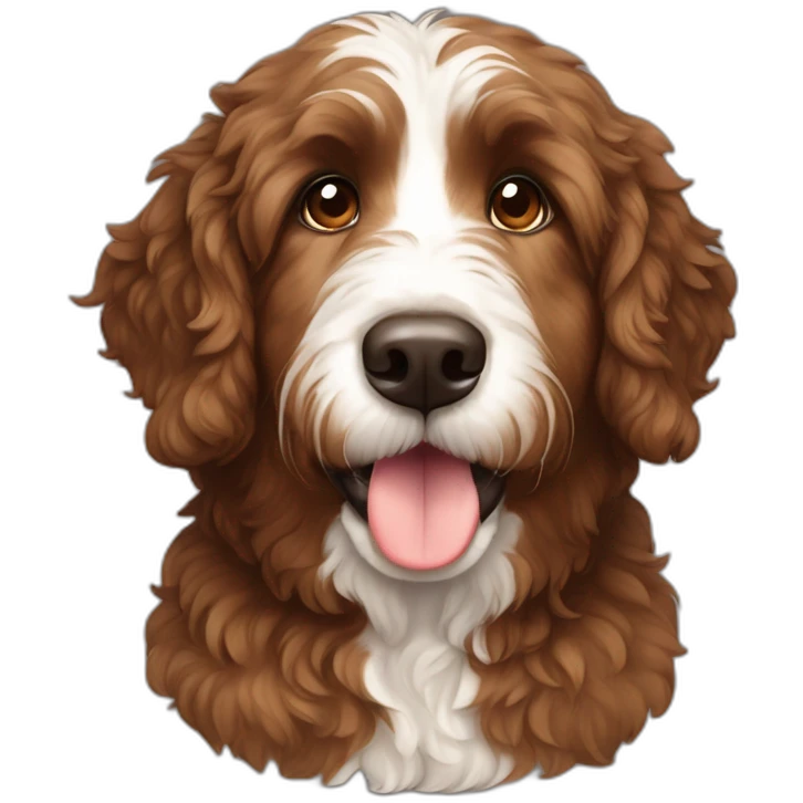 Brown Australian bernedoodle emoji