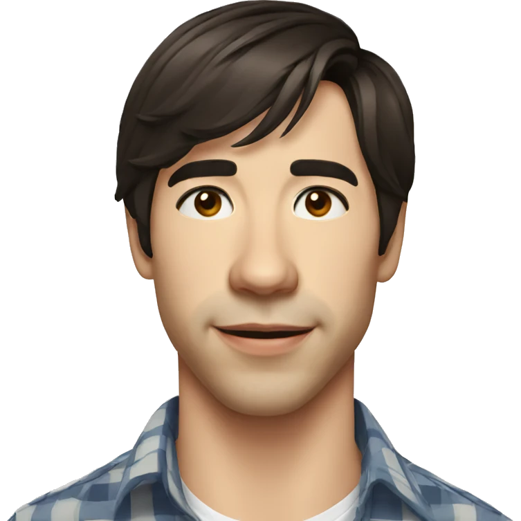 Justin Long wearing shirt emoji