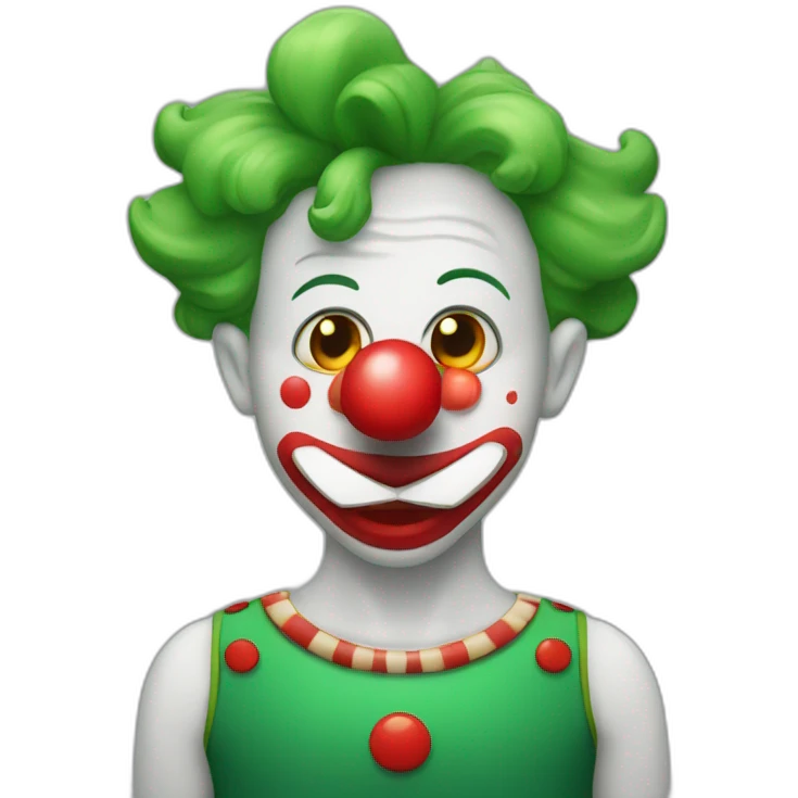 clown with red nose and green hair emoji