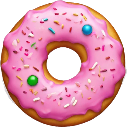 Pink doughnut with Christmas sprinkles  emoji