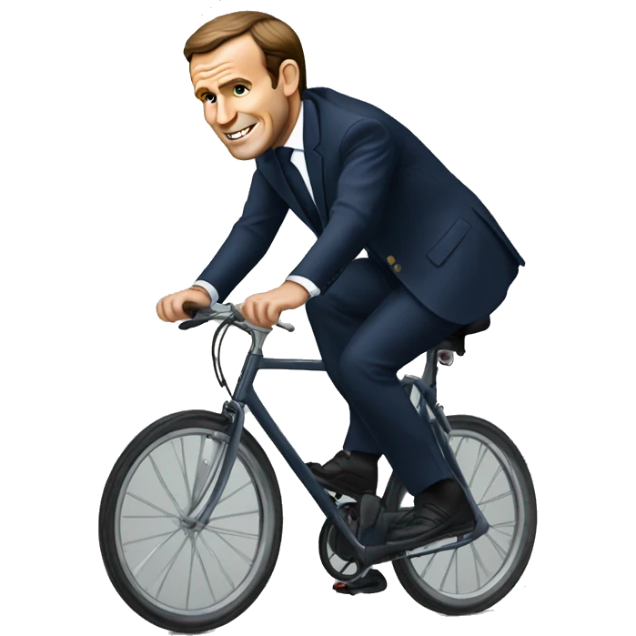 Macron sur un vélo  emoji