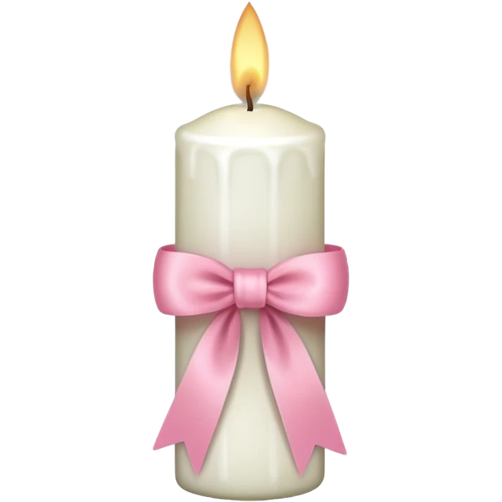 Candle with pink ribbon emoji