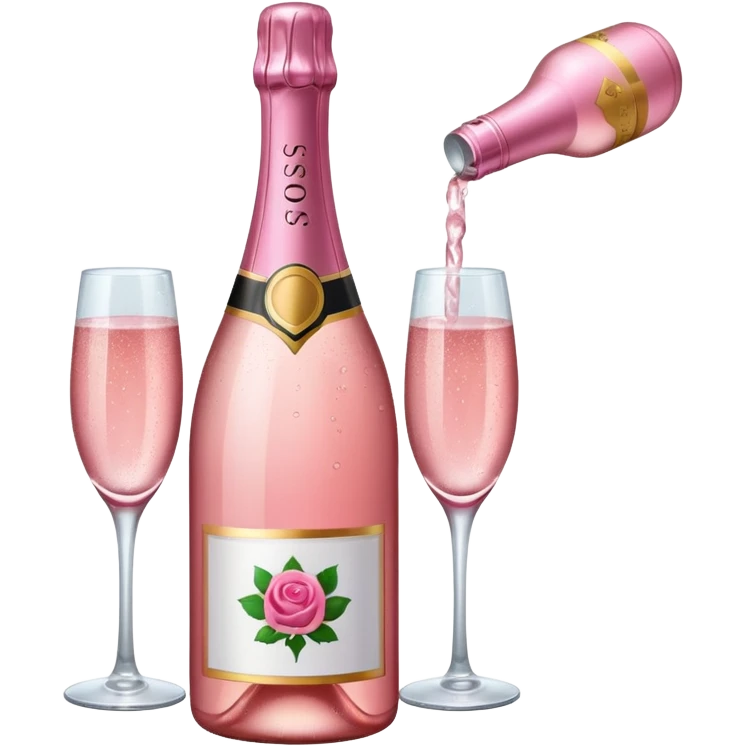 bottle of sparkling rose like the champagne emoji emoji