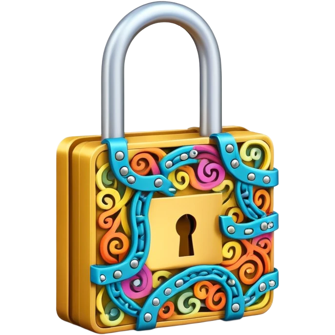 Paper padlock, a lock made out of folded paper emoji