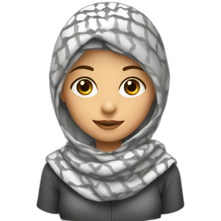 Girl wearing Keffiyeh emoji