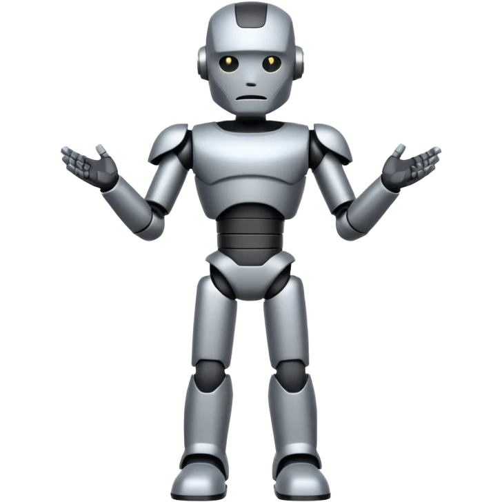 fullbody tesla bot, standing with arms crossed emoji