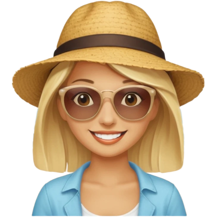 Blonde woman on the beach emoji