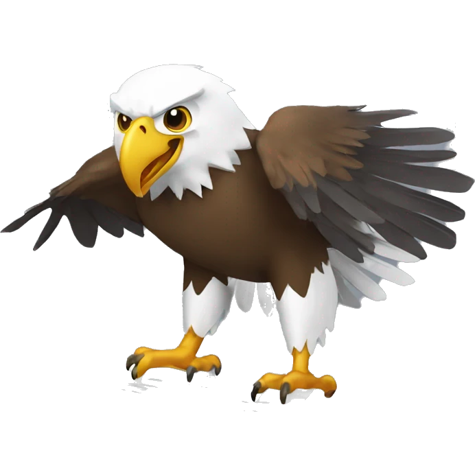 Flying Eagle with binocular looking at letter emoji