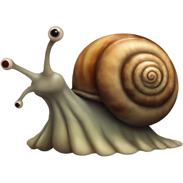 Scary snail emoji