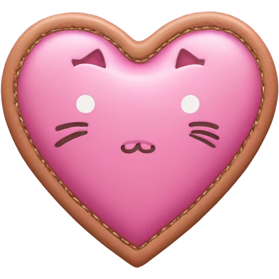 Pink heart with hello kitty with lether n emoji