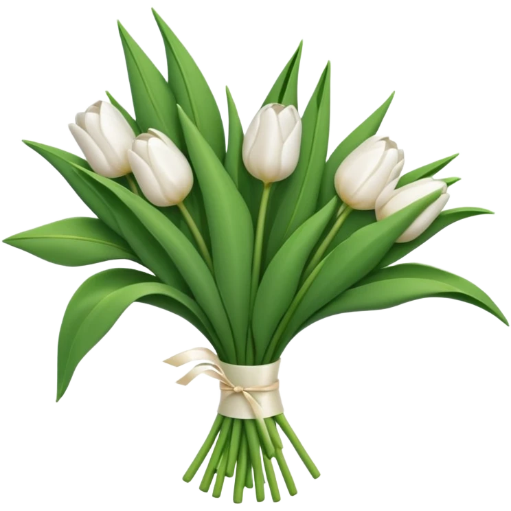 White tulip bouquet emoji