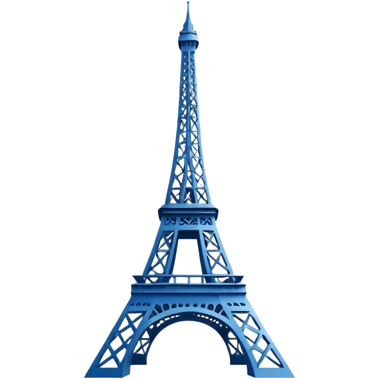 create a blue emoji of tour eiffel. vector style emoji