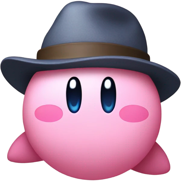 Kirby wearing a hat emoji