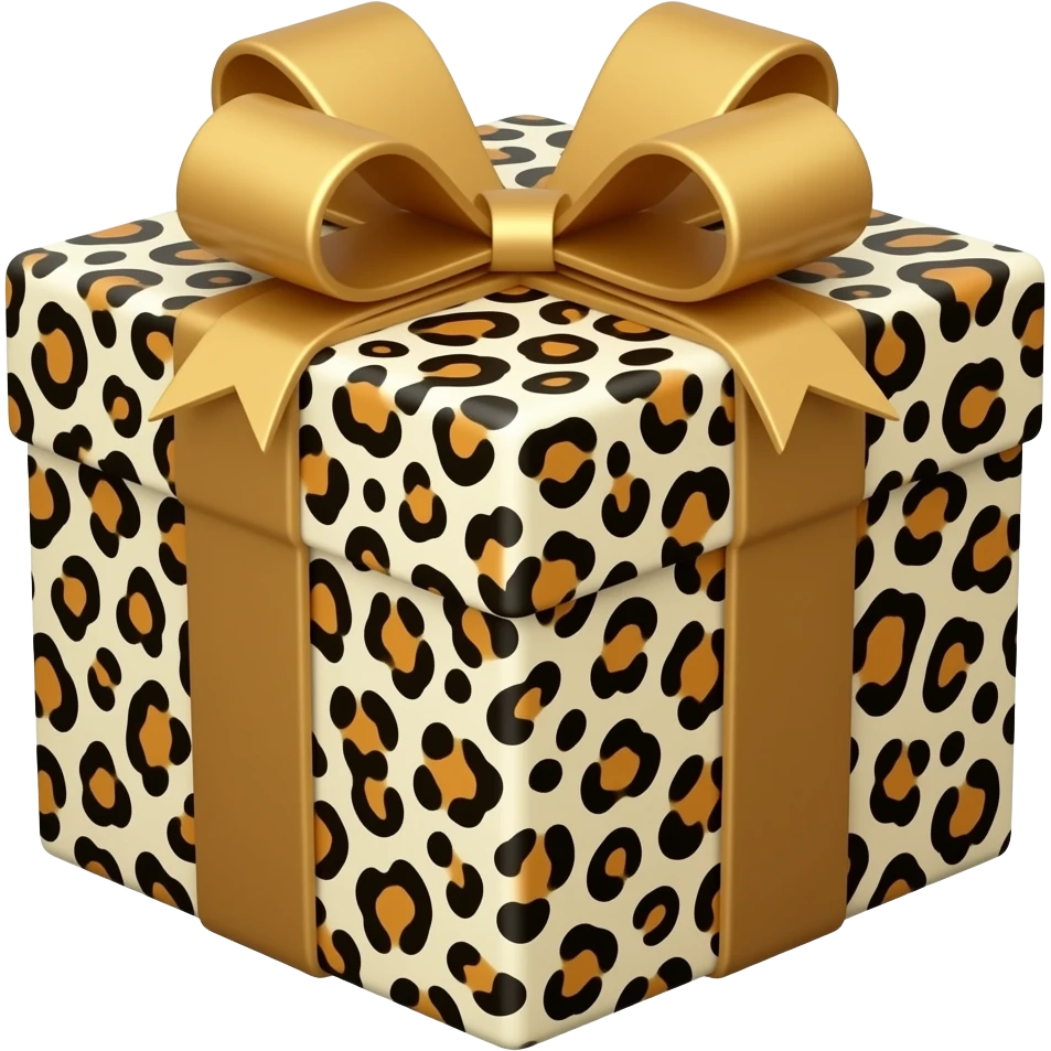 gift with leopard imprimé emoji