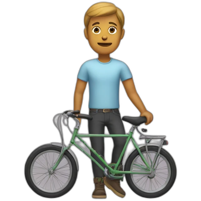 Man with polinsongs and bike hemmet emoji