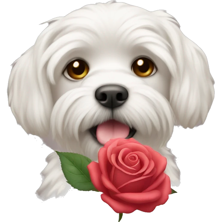 rose with maltese emoji