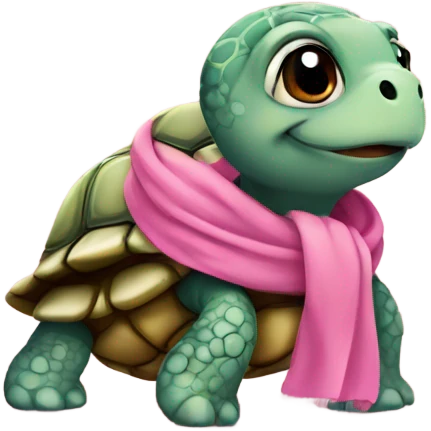  small turtle with pink scarf emoji