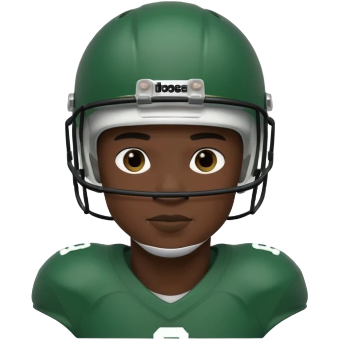 College football player helmet in dark green color ( black player ) emoji