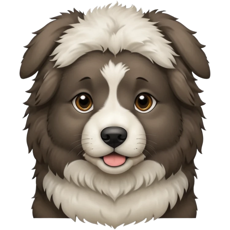 A dark-colored Caucasian Shepherd puppy with cropped ears emoji