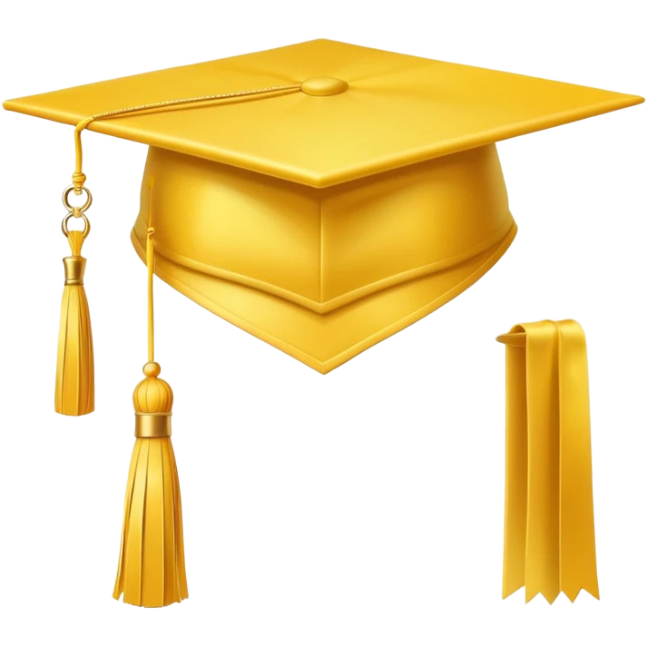 yellow graduation cap with a single tassel emoji