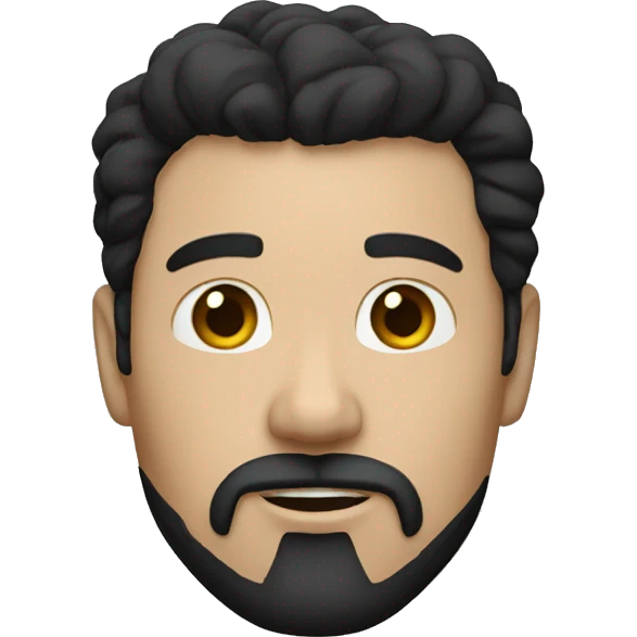 full man with goatee, white skin, black hair emoji