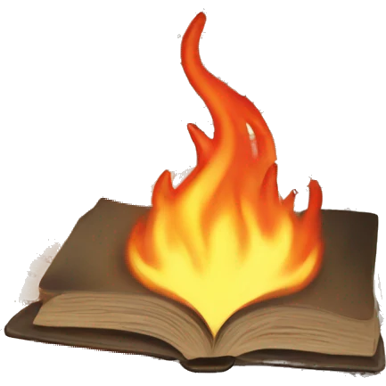 book on fire emoji