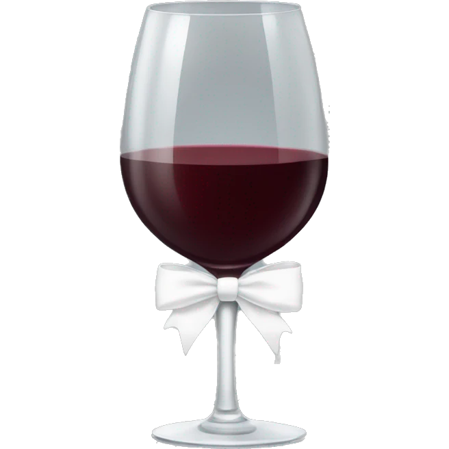 Red wine glass with a white bow emoji