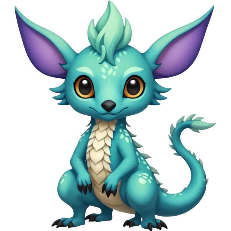 Cool cute fantasy Fionbri-Vernid-creature by griffsnuff & LiLaiRa & Falvie full body emoji
