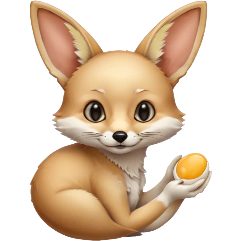 fennec holding an uncooked egg emoji