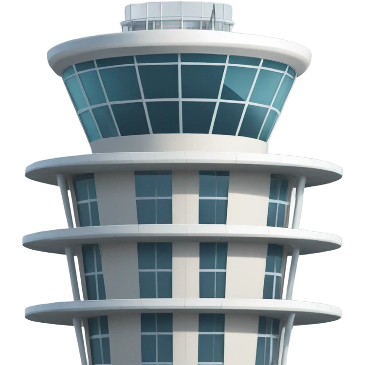 air traffic control tower, fullsize, modern emoji