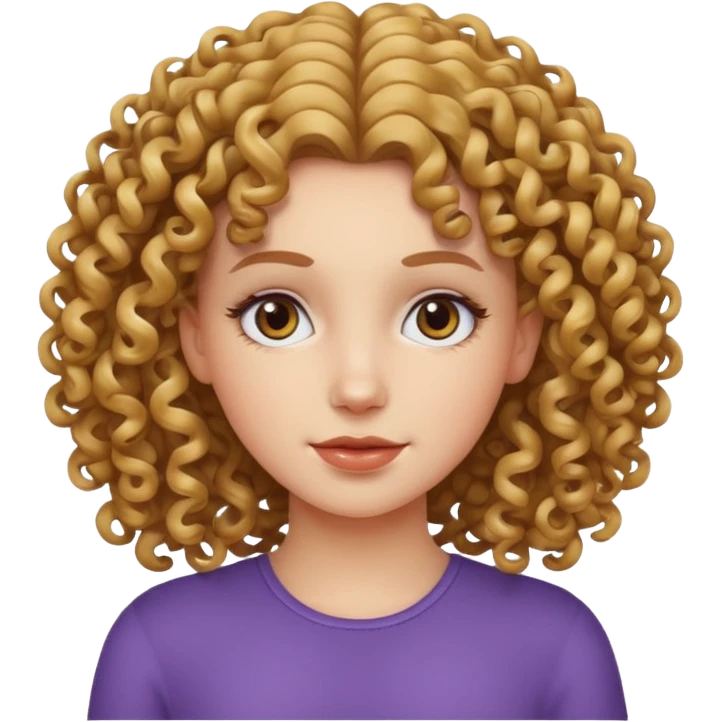 white girl with curly hair emoji