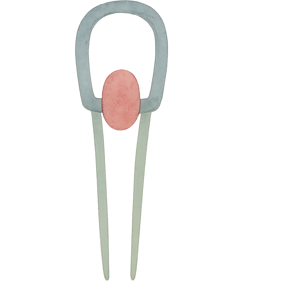 hairpin, watercolor art style emoji
