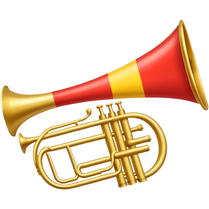 long slim trumpet with flag  emoji