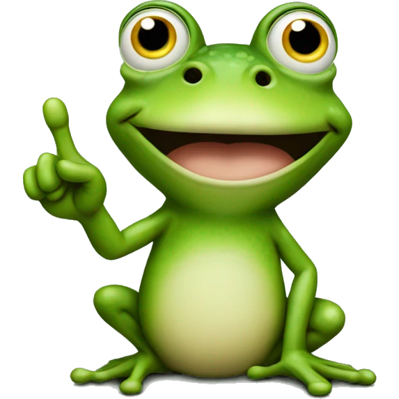 Frog with his point Finger on his ließ emoji